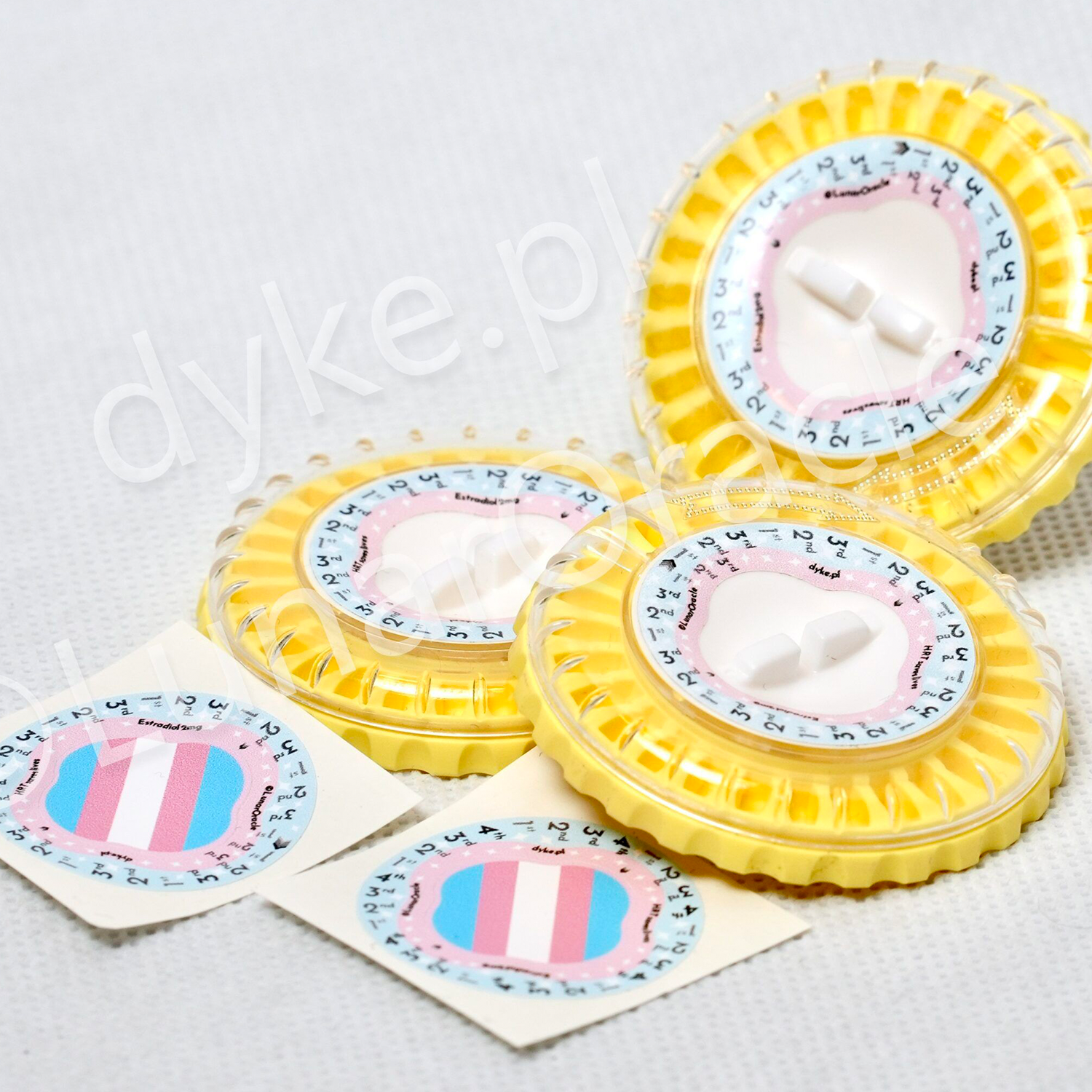 HRT Stickers / trans labels for E Calendar packs (set of 5 stickers)